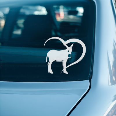 Herz mit Katalanischer Esel Autoaufkleber - Ansicht 2