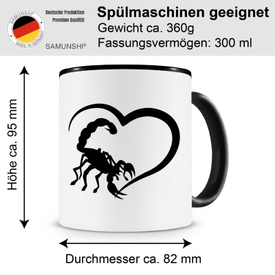 Tasse mit dem Motiv Herz mit Skorpion - Ansicht 2