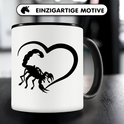 Tasse mit dem Motiv Herz mit Skorpion - Ansicht 3