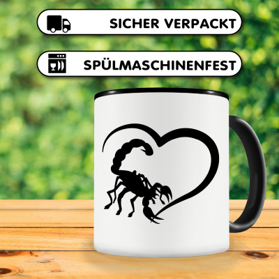 Tasse mit dem Motiv Herz mit Skorpion - Ansicht 4