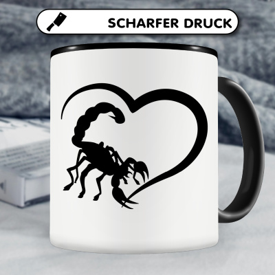 Tasse mit dem Motiv Herz mit Skorpion - Ansicht 5