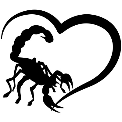 Herz mit Skorpion Autoaufkleber