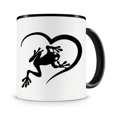 Tasse mit dem Motiv Herz mit Frosch