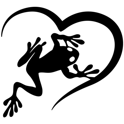 Herz mit Frosch Autoaufkleber