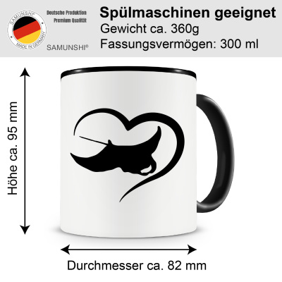 Tasse mit dem Motiv Herz mit Rochen - Ansicht 2
