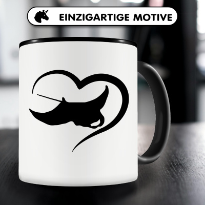Tasse mit dem Motiv Herz mit Rochen - Ansicht 3