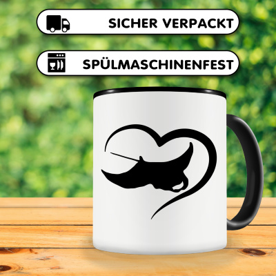 Tasse mit dem Motiv Herz mit Rochen - Ansicht 4