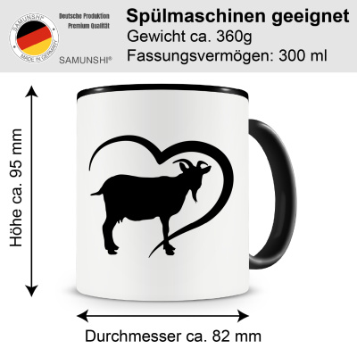 Tasse mit dem Motiv Herz mit Ziegen - Ansicht 2