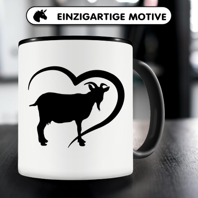 Tasse mit dem Motiv Herz mit Ziegen - Ansicht 3