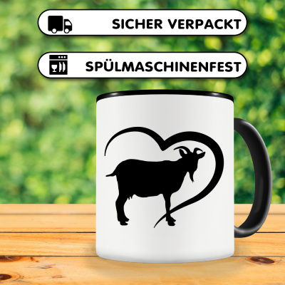 Tasse mit dem Motiv Herz mit Ziegen - Ansicht 4