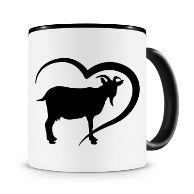 Tasse mit dem Motiv Herz mit Ziegen