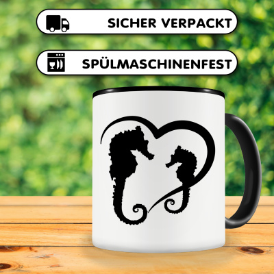 Tasse mit dem Motiv Herz mit Seepferdchen - Ansicht 4