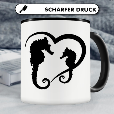 Tasse mit dem Motiv Herz mit Seepferdchen - Ansicht 5