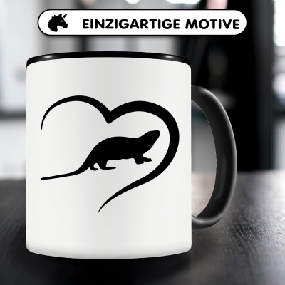 Tasse mit dem Motiv Herz mit Otter - Ansicht 3