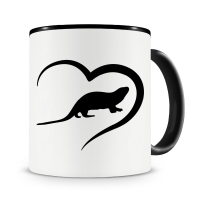 Tasse mit dem Motiv Herz mit Otter