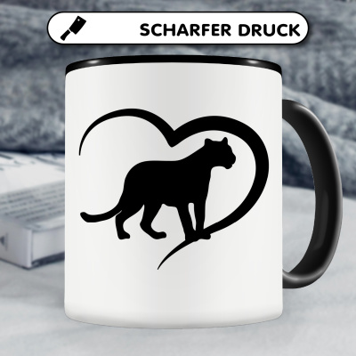 Tasse mit dem Motiv Herz mit Panther Leopard Jaguar - Ansicht 5