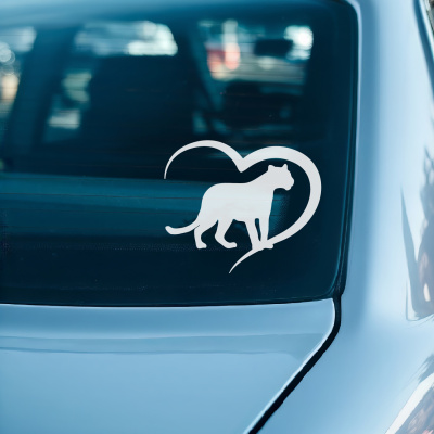 Herz mit Panther Leopard Jaguar Autoaufkleber - Ansicht 2