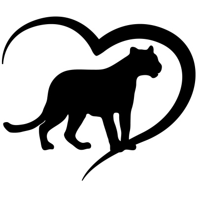 Herz mit Panther Leopard Jaguar Autoaufkleber