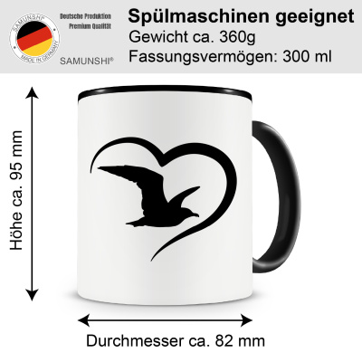 Tasse mit dem Motiv Herz mit M�we - Ansicht 2