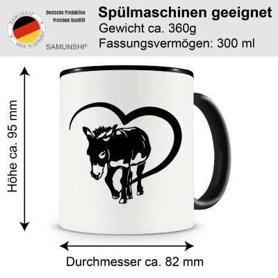 Tasse mit dem Motiv Herz mit Esel - Ansicht 2