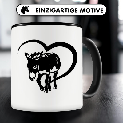 Tasse mit dem Motiv Herz mit Esel - Ansicht 3