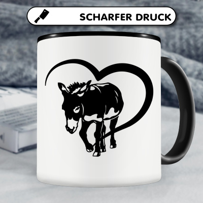 Tasse mit dem Motiv Herz mit Esel - Ansicht 5