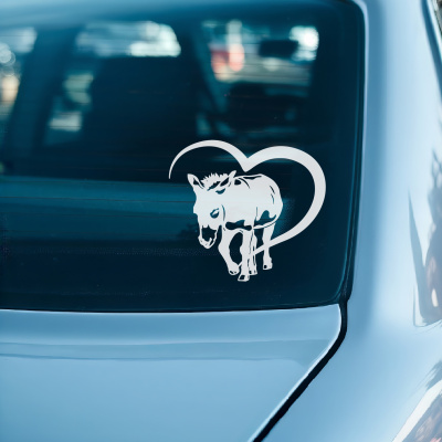 Herz mit Esel Autoaufkleber - Ansicht 2
