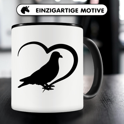Tasse mit dem Motiv Herz mit Taube - Ansicht 3