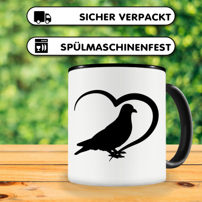 Tasse mit dem Motiv Herz mit Taube - Ansicht 4