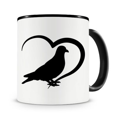 Tasse mit dem Motiv Herz mit Taube