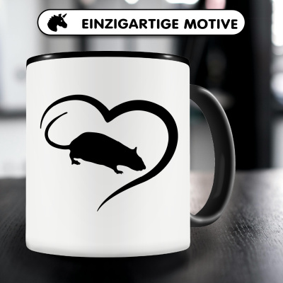 Tasse mit dem Motiv Herz mit Ratte - Ansicht 3