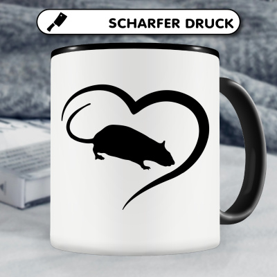 Tasse mit dem Motiv Herz mit Ratte - Ansicht 5