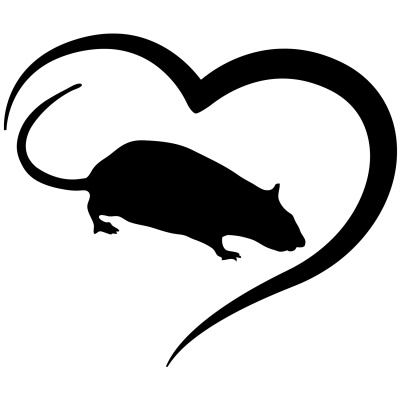 Herz mit Ratte Autoaufkleber