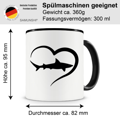 Tasse mit dem Motiv Herz mit Hai - Ansicht 2