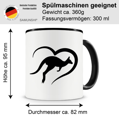 Tasse mit dem Motiv Herz mit K�nguru - Ansicht 2