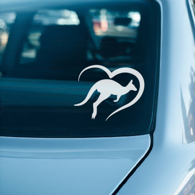 Herz mit Knguru Autoaufkleber - Ansicht 2