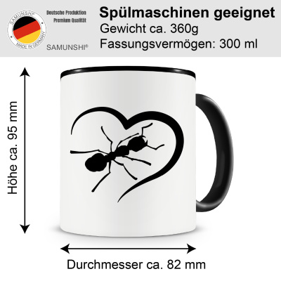 Tasse mit dem Motiv Herz mit Ameisen - Ansicht 2
