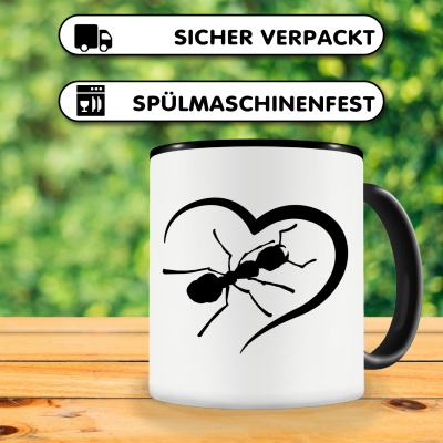 Tasse mit dem Motiv Herz mit Ameisen - Ansicht 4