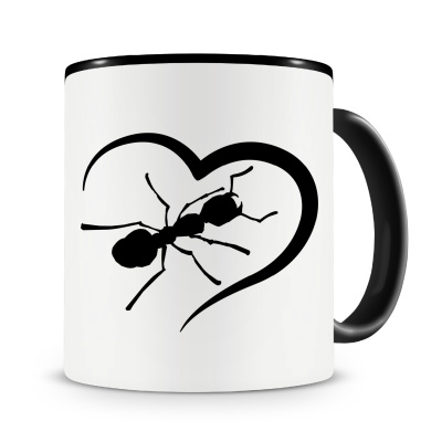Tasse mit dem Motiv Herz mit Ameisen
