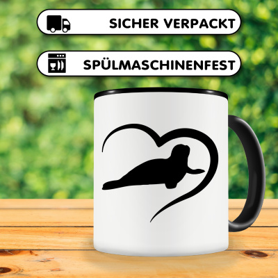 Tasse mit dem Motiv Herz mit Robbe - Ansicht 4