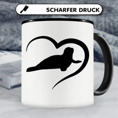 Tasse mit dem Motiv Herz mit Robbe - Ansicht 5