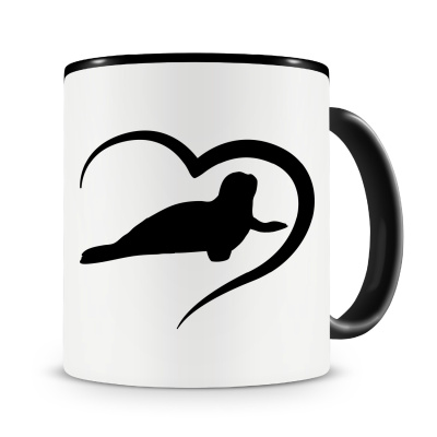 Tasse mit dem Motiv Herz mit Robbe