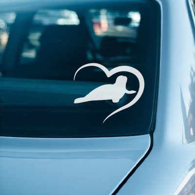 Herz mit Robbe Autoaufkleber - Ansicht 2