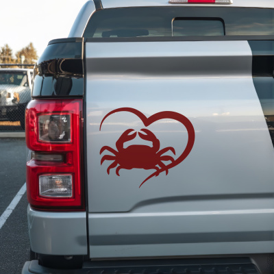 Herz mit Krabbe Krebs Autoaufkleber - Ansicht 3