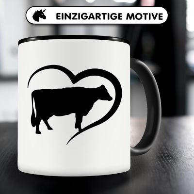 Tasse mit dem Motiv Herz mit Kuh - Ansicht 3
