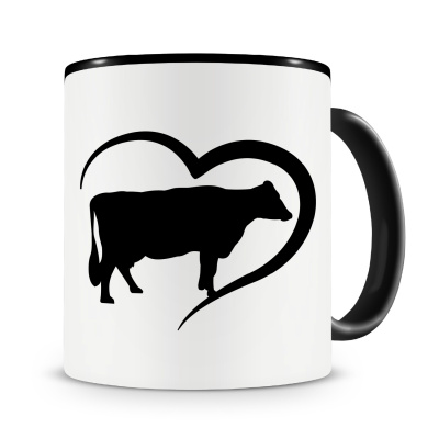 Tasse mit dem Motiv Herz mit Kuh