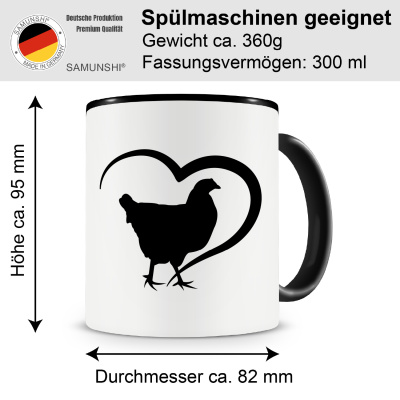 Tasse mit dem Motiv Herz mit Huhn - Ansicht 2