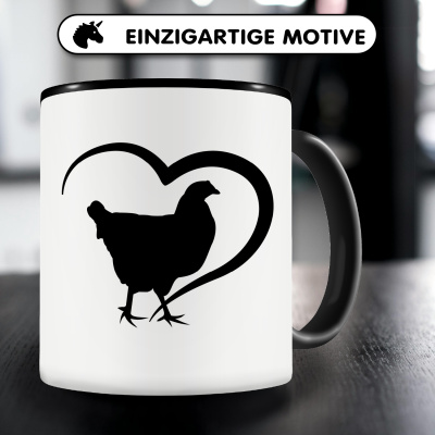 Tasse mit dem Motiv Herz mit Huhn - Ansicht 3