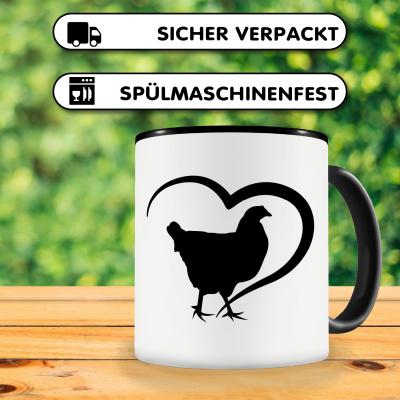 Tasse mit dem Motiv Herz mit Huhn - Ansicht 4