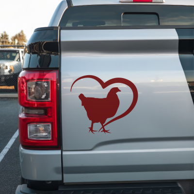 Herz mit Huhn Autoaufkleber - Ansicht 3